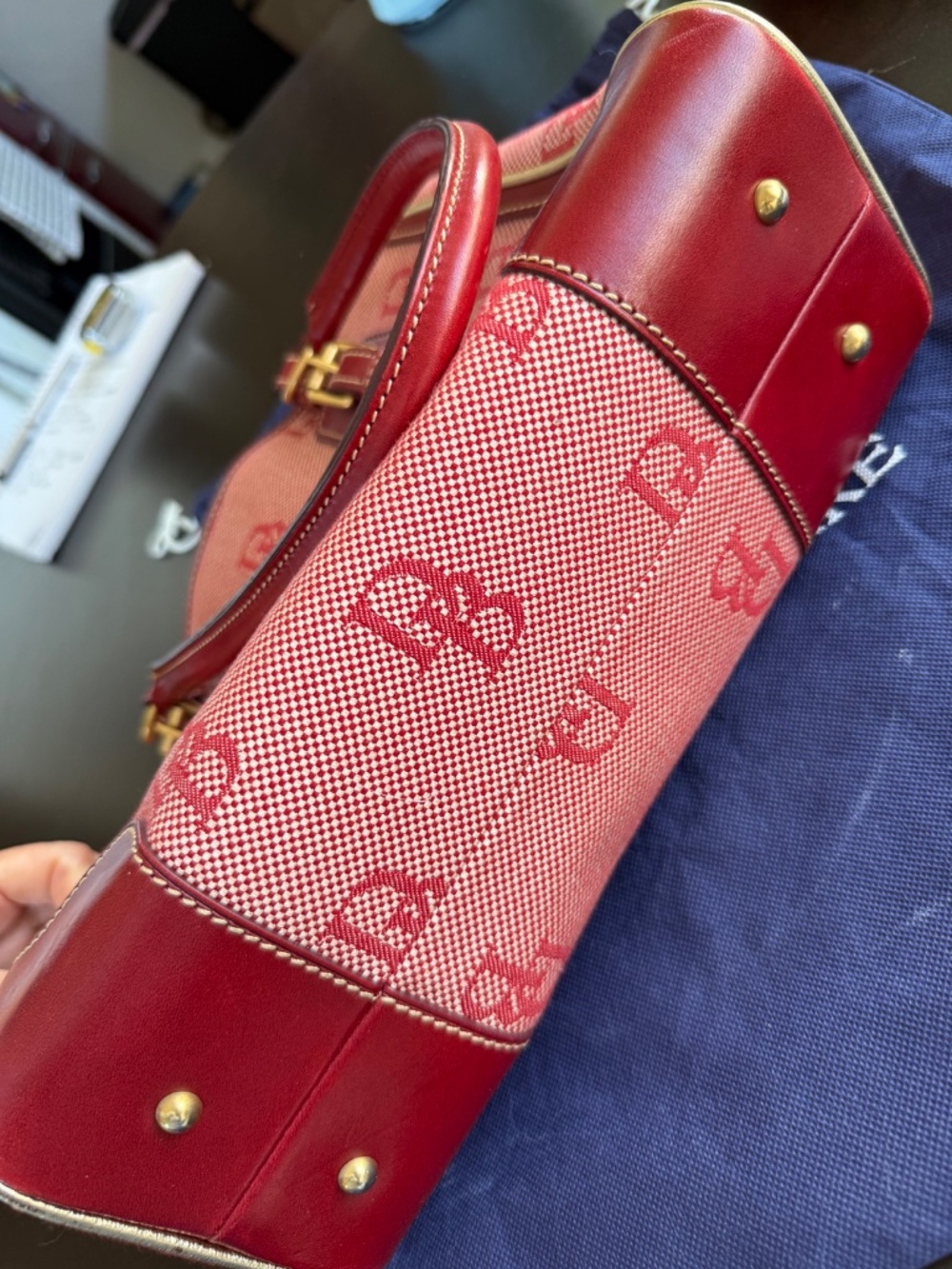 Dooney and Bourke tote with dust bag red - Picture 7 of 10